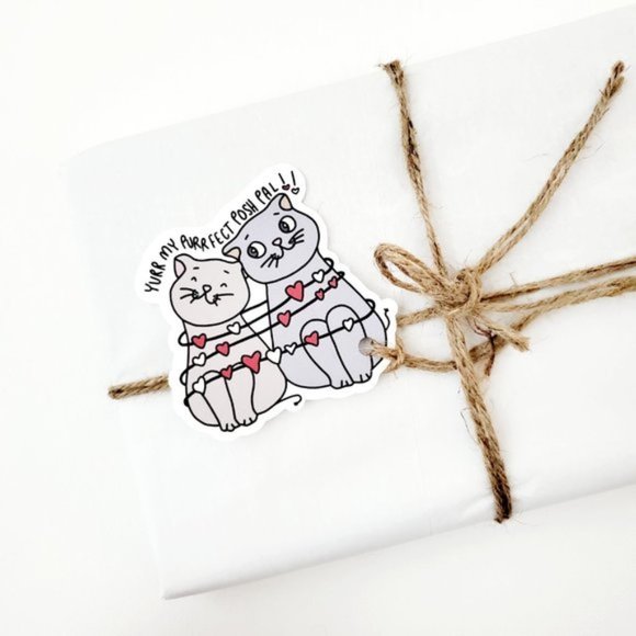 LoveBarbara Tops - LB058 HANG TAGS Yurr My Purrrfect Posh Pal Cat Animal Lover Friend [Price Firm]